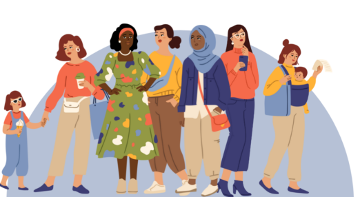 Decorative: Illustration of diverse young women